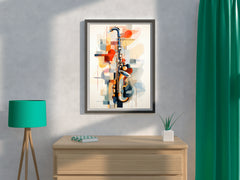 Violin Watercolor Painting Wall Art