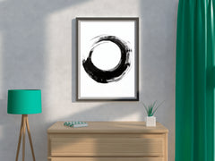 Black Inked Circle Modern Wall Art