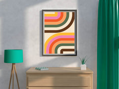 Drawing Colored Curved Lines Wall Art - beink online art store