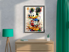 Colorful Mickey  with Oil Paint Wall Art