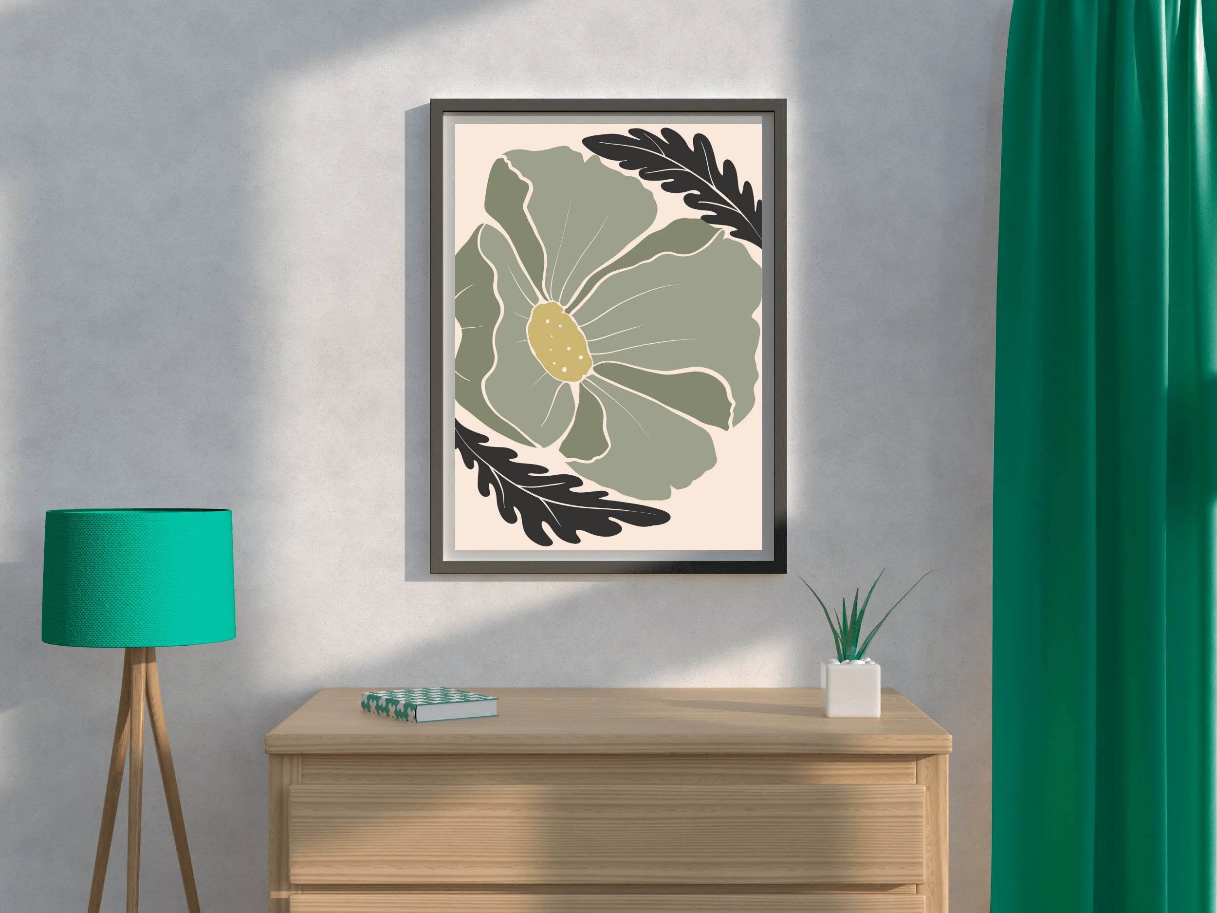 Giant Ivy Flower Painting Wall Art - beink online art store