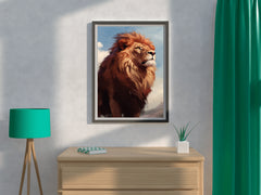 Watercolor Painting of a Lion Wall Art