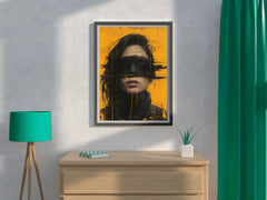 Drawing Girl With Closed Eyes Wall Art