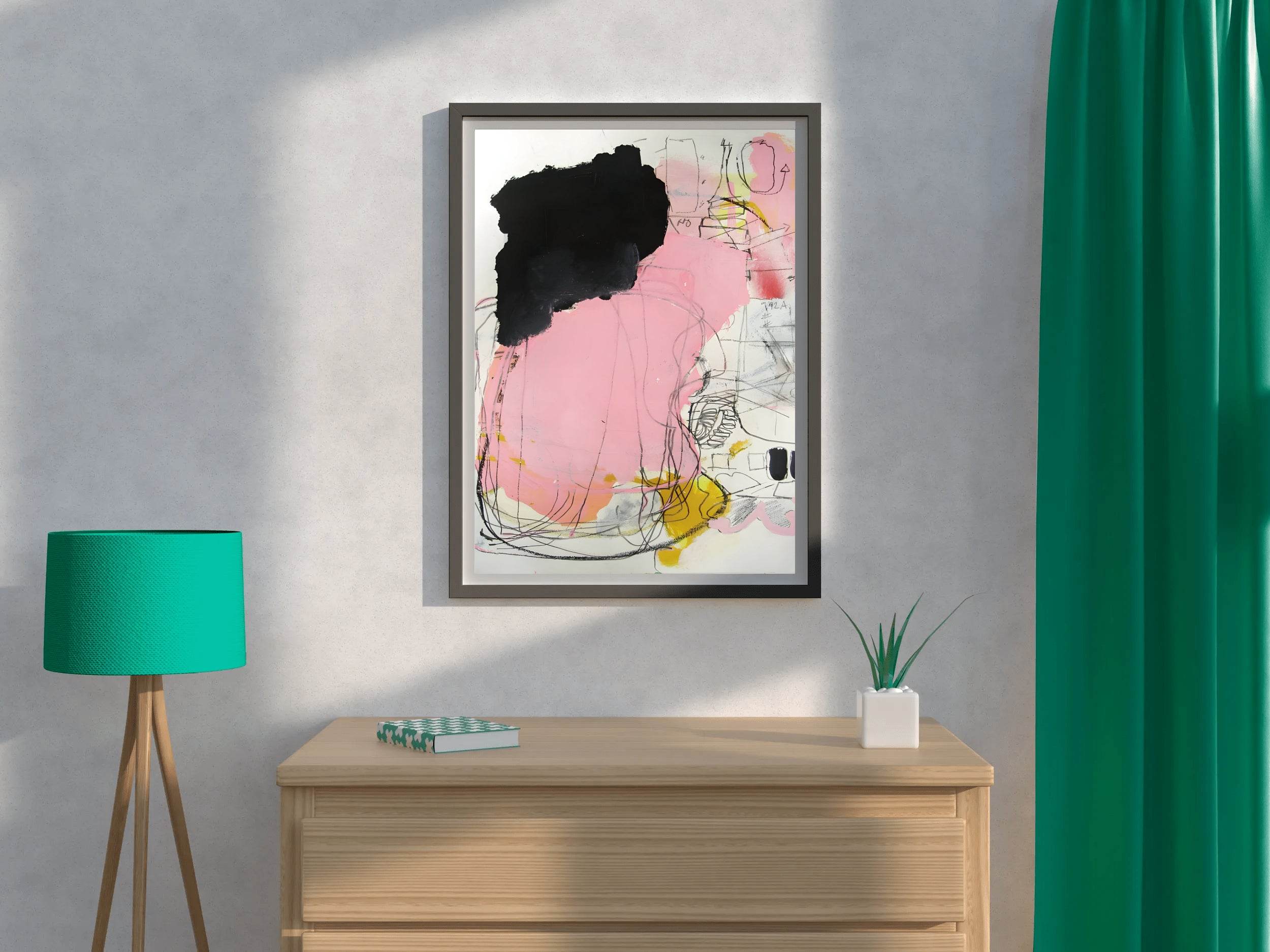 Pink and Black Chaos Modern Wall Art - beink online art store
