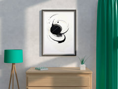 Black and White Painting Abstract Wall Art