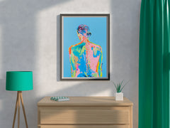 Colorful Watercolor Painting of a Woman Wall Art