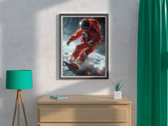 astronaut in an orange space suit Wall Art - beink online art store