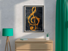 Yellow Musical Notes Wall Art