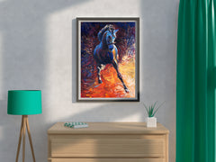 Oil Painting Of Rebellious Horse Wall Art