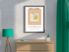 Gin And Tonic Cocktail With Lime Wall Art