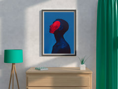 Red Face Oil Painting Wall Art