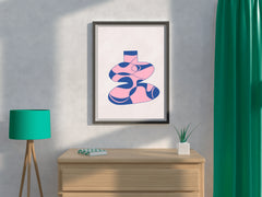 Pink Patterned Vase Wall Art