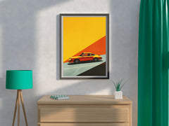 Porsche911 RS Yellow Wall Poster