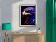 Golden Eagle Painted Blue and Pink Bird Wall Art