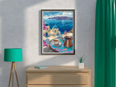 Santorini Sunrise Painting Wall Art