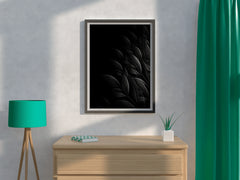 Leaf Background Black & White Wall Art