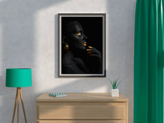 Women Painted Golden Black and White Wall Art