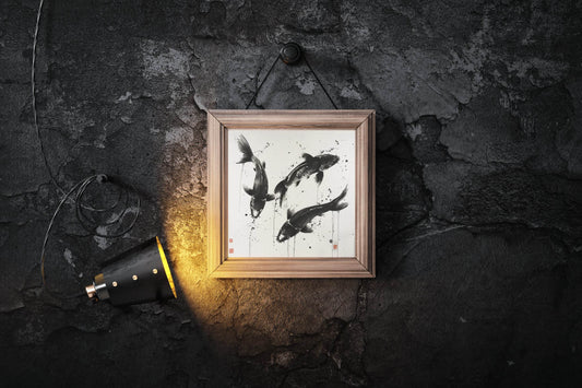 Three Koi Fish Painting Wall Art - beink online art store