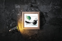 Green and Black Symmetry Abstract Wall Art