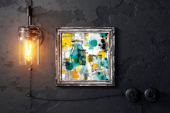 Glass Shapes With Water Color Background Abstract Wall Art