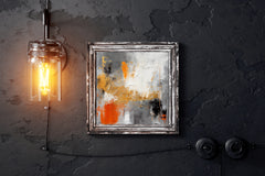 Orange and Gold Acrylic Brush Strokes Abstract Wall Art - beink online art store