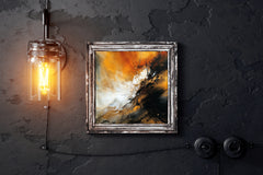 Orange and Black Background Abstract Wall Art