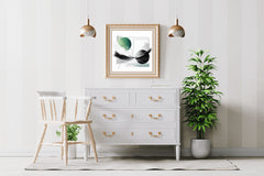 Green and Black Symmetry Abstract Wall Art