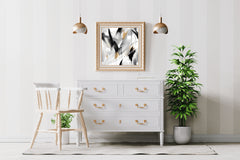 Cross Black and Grey Brush Strokes Abstract Wall Art