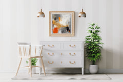 Orange and Gold Acrylic Brush Strokes Abstract Wall Art - beink online art store