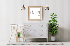 Dachshund Dog Illustration Modern Wall Art