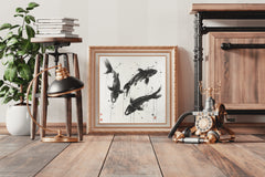 Three Koi Fish Painting Wall Art