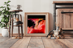 Red Smoky Drink Abstract Wall Art