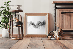 Grayscale Flow - Flowing Lines in Gray Shades Wall Art