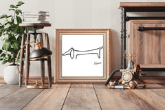 Dachshund Dog Illustration Modern Wall Art