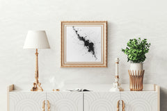 Black Geometric Nebula Modern Wall Art