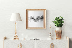 Grayscale Flow - Flowing Lines in Gray Shades Wall Art