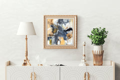 Desert View With Brush Strokes Abstract Wall Art