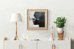 Striking Monochrome Lady Portrait Wall Art