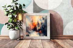 Buildings on Brush Strokes Wall Art