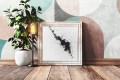 Black Geometric Nebula Modern Wall Art