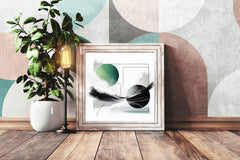 Green and Black Symmetry Abstract Wall Art