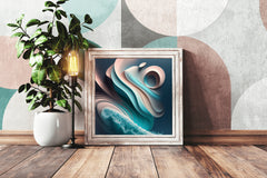 Colorful Water Wave Abstract Wall Art