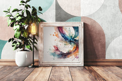 Water Color Circular Strokes Abstract Wall Art